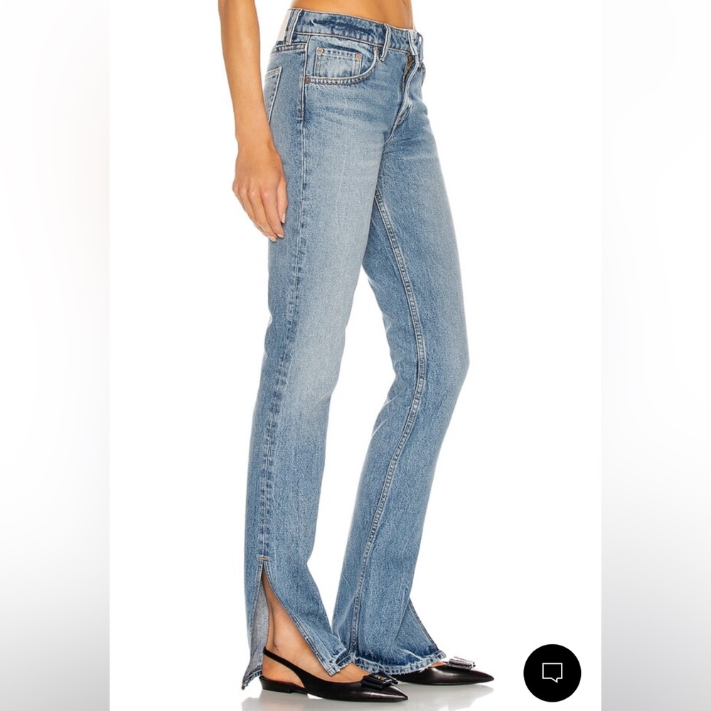 GRLFRND Hailey low rise jeans - boot cut with slit - size 27
